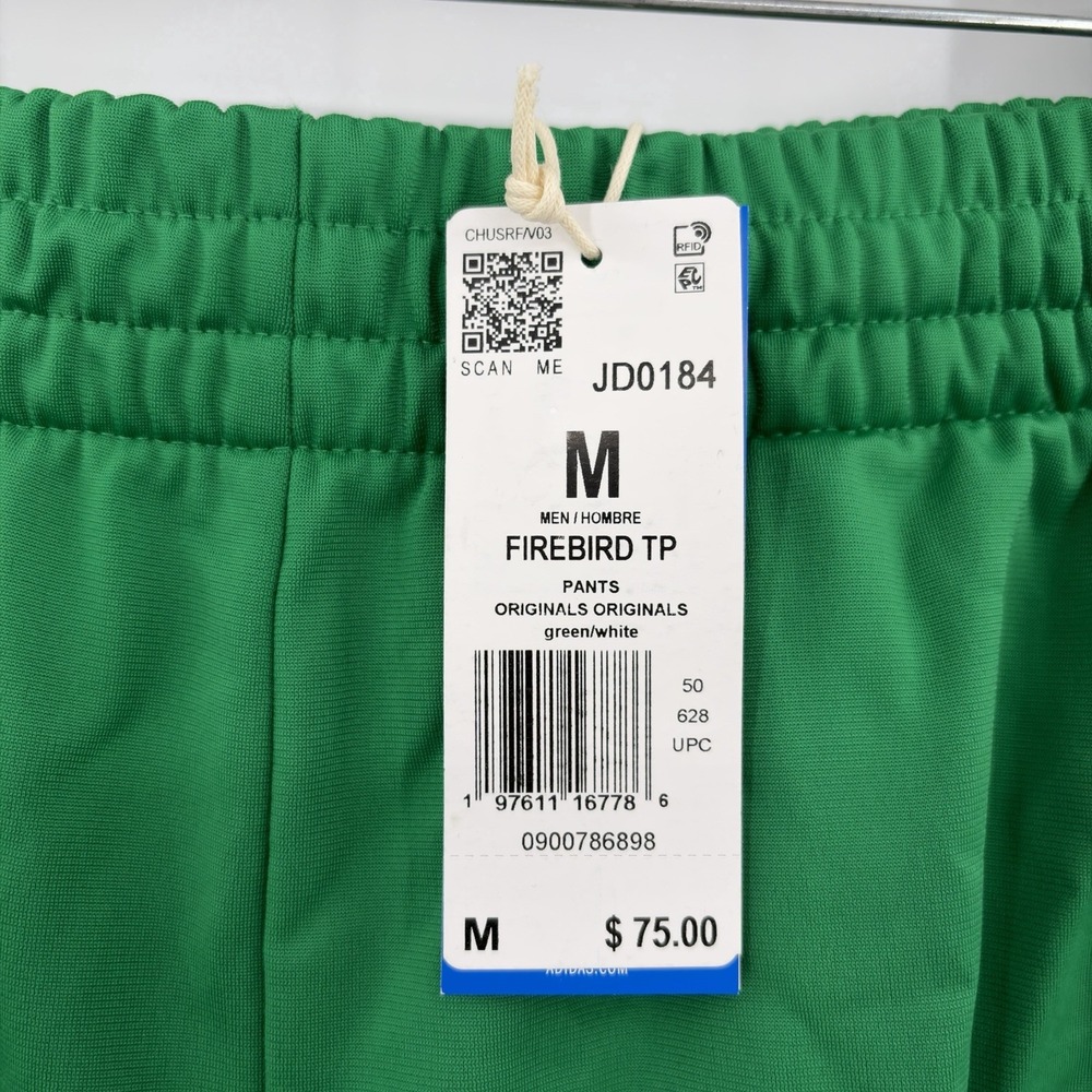 Adidas Originals Firebird Track Pants Mens Size Medium Green Trefoil NEW JD0184 - Picture 4 of 12